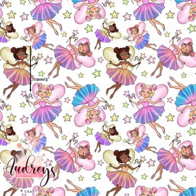 Fairies on White | Digital-Print Custom Cotton Woven | 145cm wide