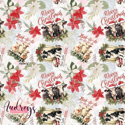 Xmas, Farm | Digital Print Custom Cotton Woven | 145cm wide