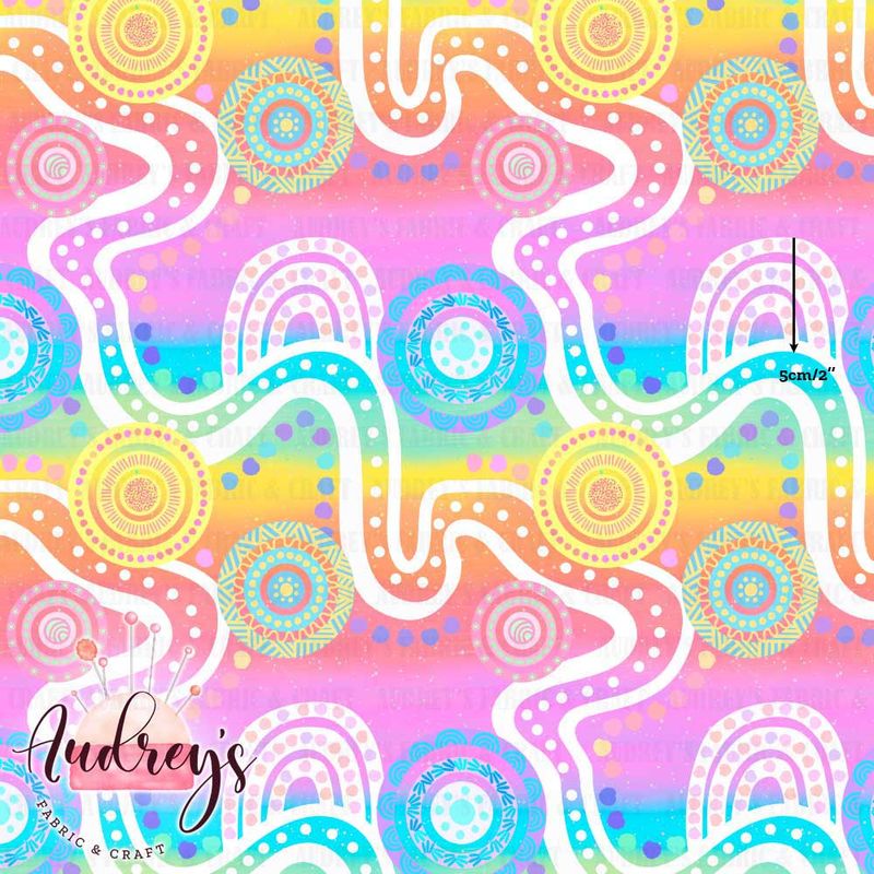 Illuka, Rainbow | Digital-Print Custom PUL Waterproof Fabric | 150cm wide