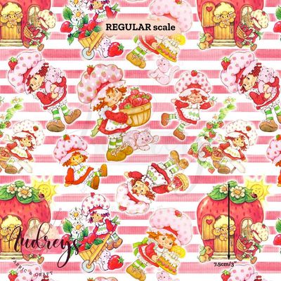 Strawberry Shortcake | Digital-Print Custom Cotton Lycra 240gsm | 150cm wide