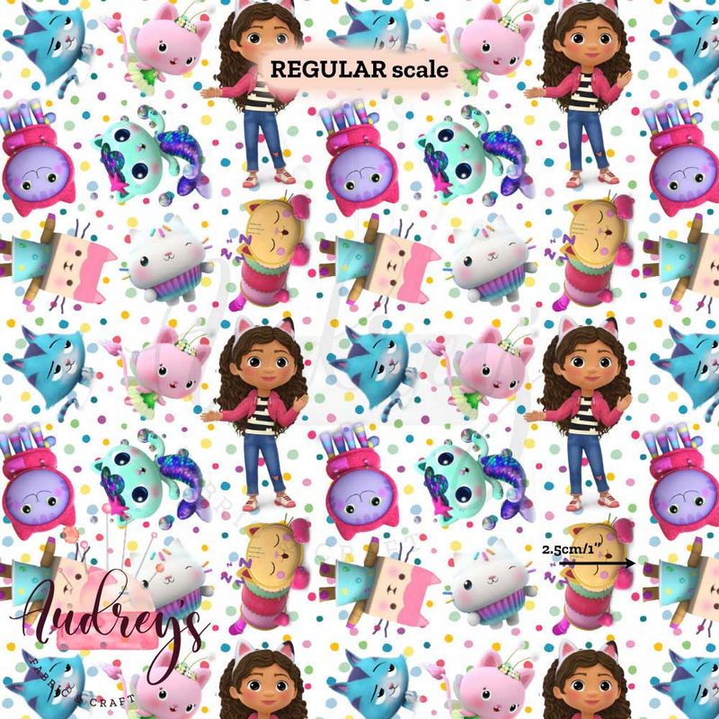 Gabby Dollhouse, Dots | Digital-Print Custom Cotton Lycra 240gsm | 145cm wide