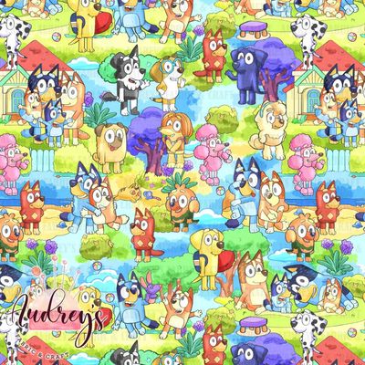 Bluey Adventures | Digital-Print Custom Cotton Lycra 240gsm | 145cm wide