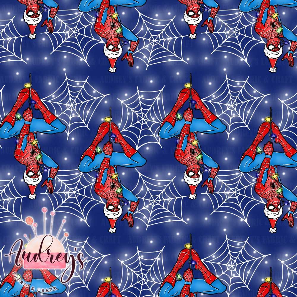 Xmas Spidey | Digital-Print Custom Cotton Lycra 240gsm | 150cm wide