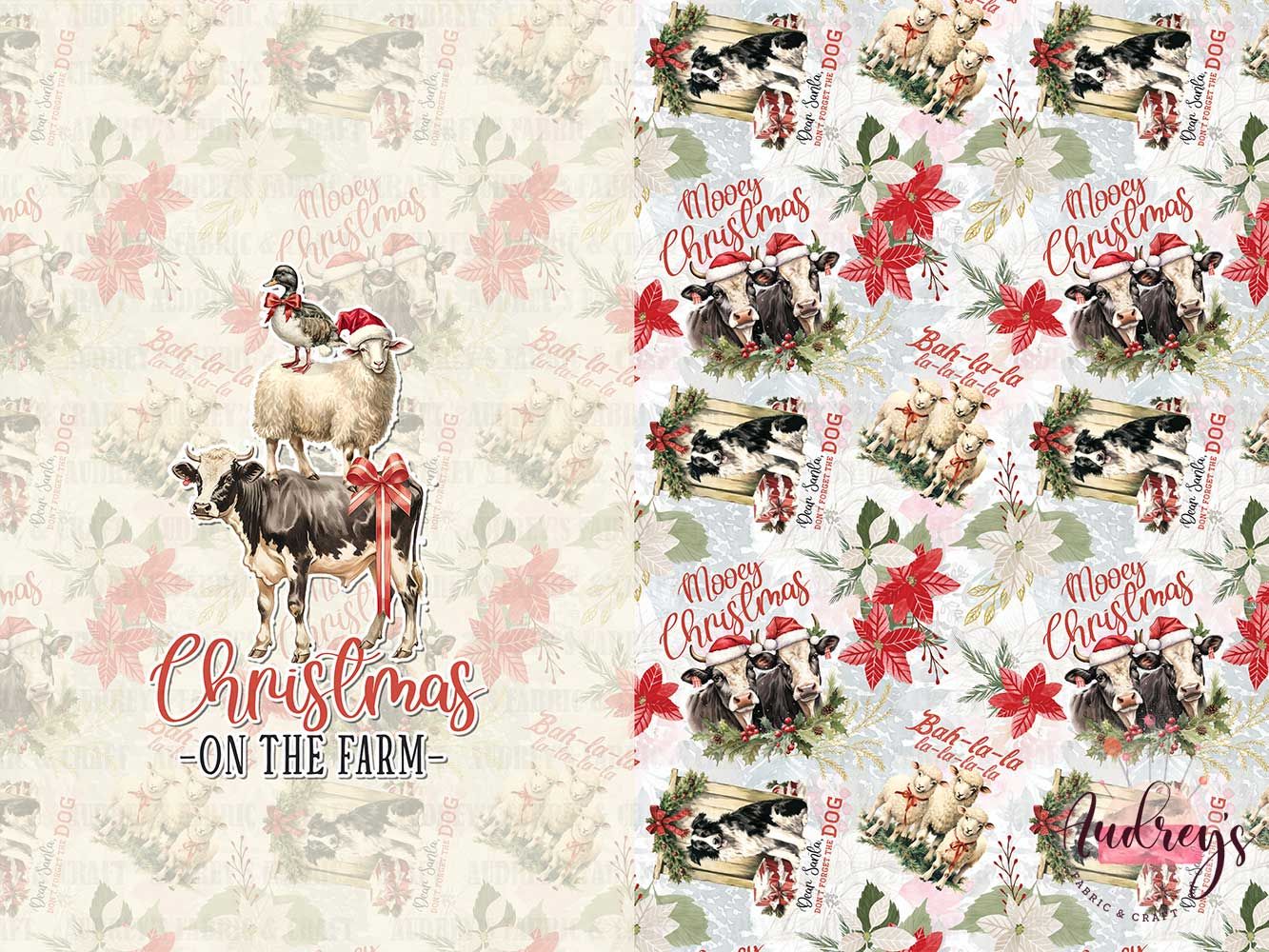 Christmas on the Farm | Digital-Print Custom Cotton Woven | 145cm wide