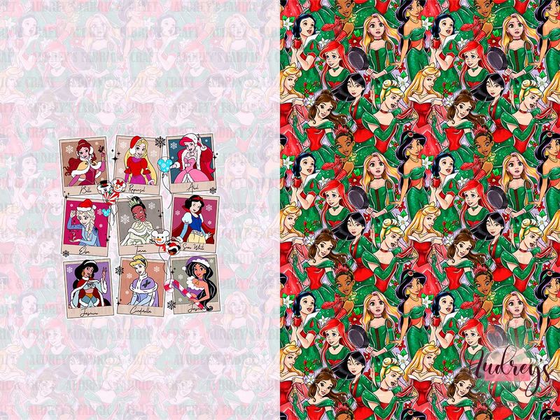 Princesses Xmas | Digital-Print Custom Cotton Woven | 145cm wide