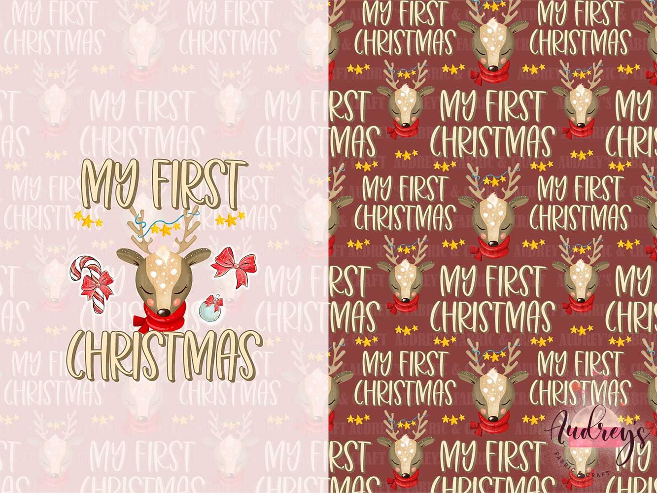 My First Christmas | Digital-Print Custom Cotton Woven | 145cm wide