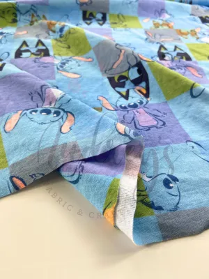 Bluey Stitch Mashup | Licensed Cotton Interlock Jersey T-shirt Fabric | 178cm Wide