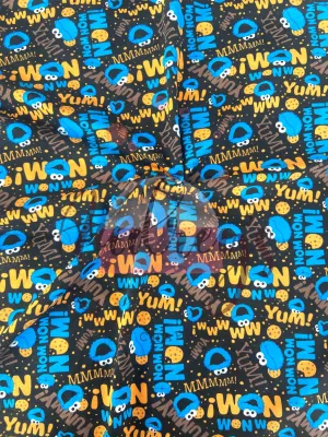 Cookie Monster | Licensed Cotton Lycra Fabric, 180gsm