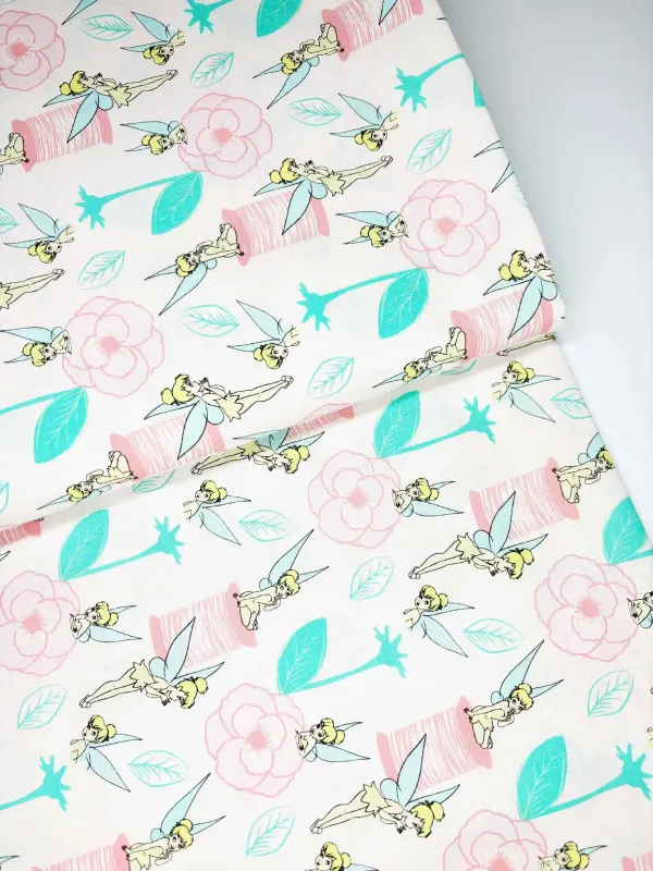 Tinkerbell's Garden |Extra-wide  Licensed Quilting Cotton | 145cm wide