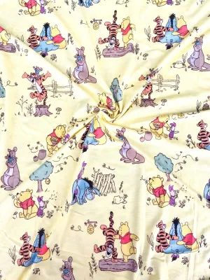 Pooh &amp; Friends | Licensed Modal Spandex Lycra Fabric, 180gsm
