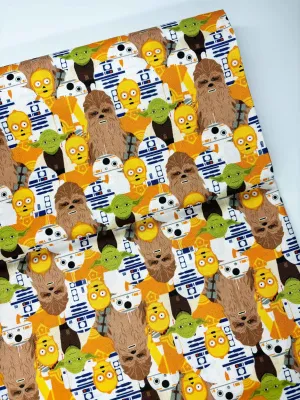 Star Wars Characters Stacked | Licensed Quilting Cotton | 112cm wide