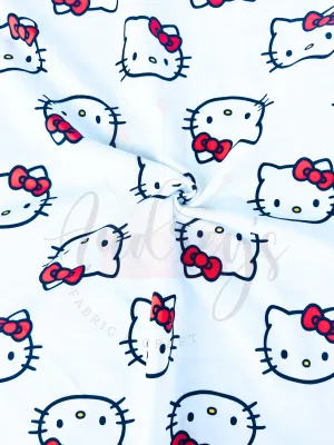Hello Kitty White | Licensed Cotton French Terry | 165cm Wide