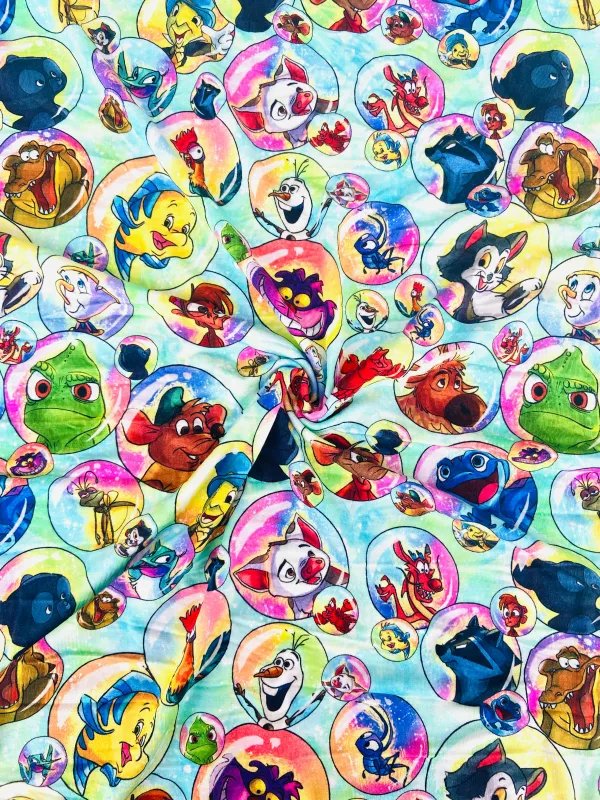 Favourite Sidekicks | Digital Print Custom Modal Spandex Lycra Fabric, 260gsm