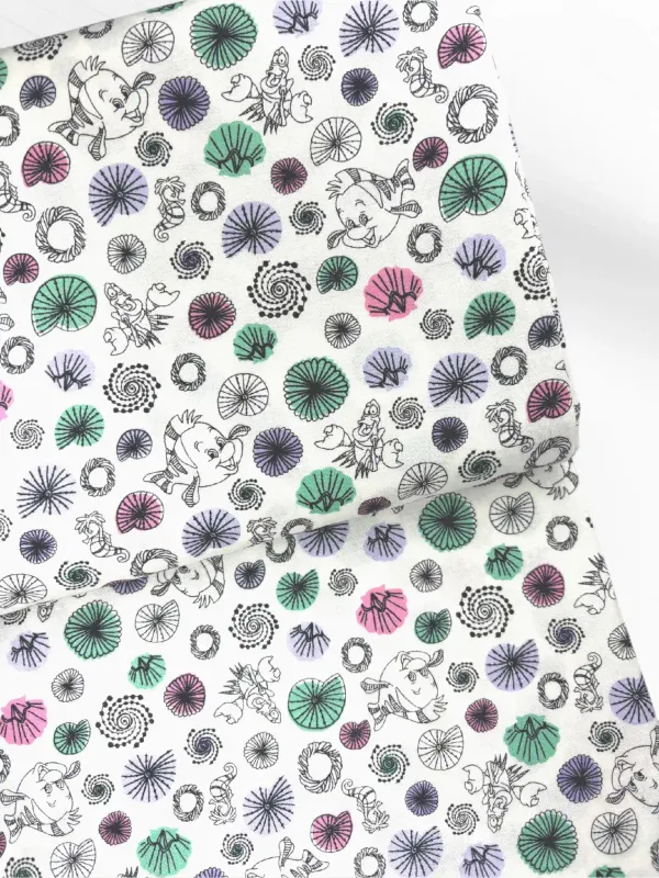 The Little Mermaid, Flounder's Reef | Licensed Quilting Cotton | 112cm wide