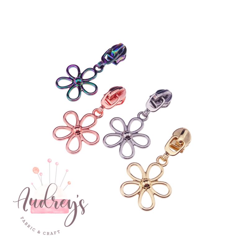 Flower | Zipper Sliders | Fits #5 Nylon Zippers