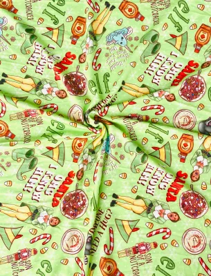 Elf, Xmas Toss | Digital Print Custom Modal Spandex Lycra Fabric, 270gsm