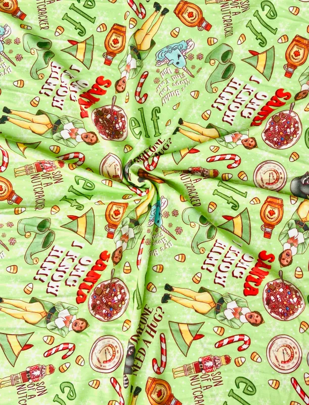 Elf, Xmas Toss | Digital Print Custom Modal Spandex Lycra Fabric, 270gsm