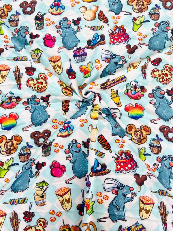 Ratatouille | Digital Print Custom Modal Spandex Lycra Fabric, 280gsm