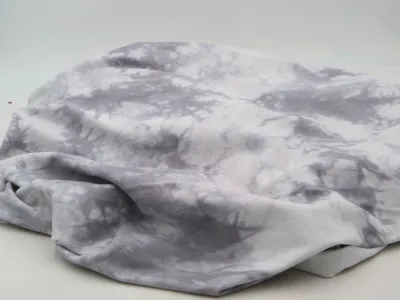 Grey Tie-dye | Stretch French Terry Knit Fabric | 180cm Wide