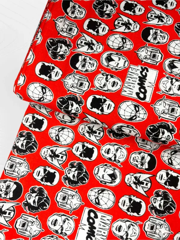Marvel Heroes Line-up | Extra-Wide Licensed Quilting Cotton | 145cm wide
