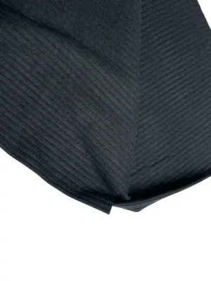 Black | Ribbed Cotton Jersey Knit Fabric | 170cm Wide