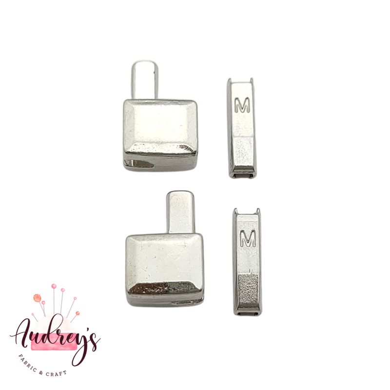 Silver, 2 Sizes | Zipper Box Stopper &amp; Pin | 5 Sets