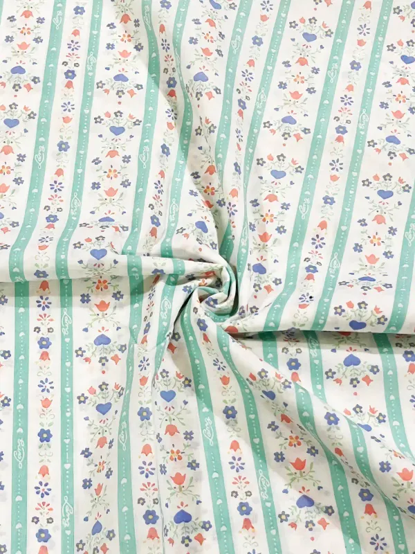 Floral Stripes | Premium Cotton Poplin | 145cm Wide