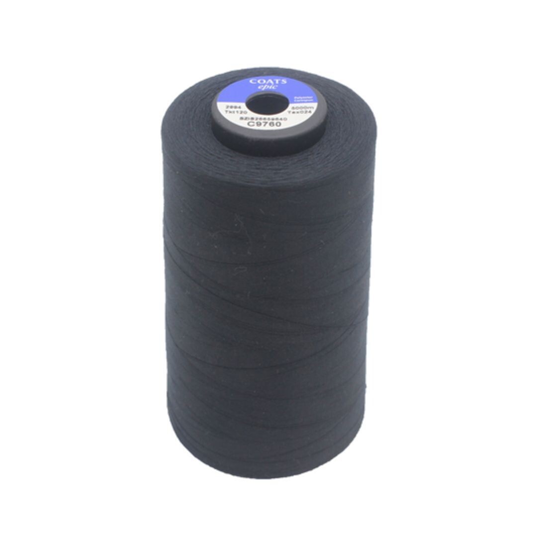 Coats Epic 120 Sewing Thread | 9710 (Black) | 5000m Spool