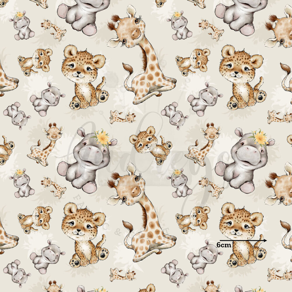 Safari Animals | Digital Print Custom Quilting Cotton Woven | 145cm wide