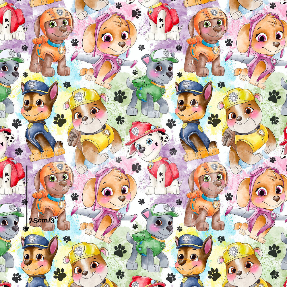 Paw Patrol, Allover | Digital-Print Cotton Lycra 240gsm | 150cm wide