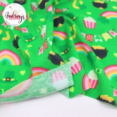 Lucky Days | Cotton Lycra Print Fabric, 240gsm | 164cm Wide