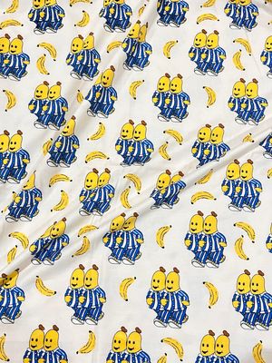 PJ Bananas | Licensed Organic Cotton Lycra Fabric, 200gsm