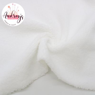 White | Sherpa Fleece Cuddle Plush Fleece | 155cm Wide