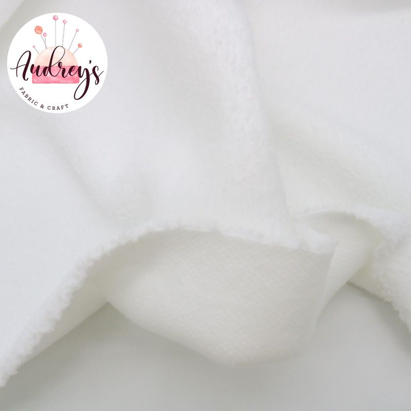 White | Sherpa Fleece Cuddle Plush Fleece | 155cm Wide