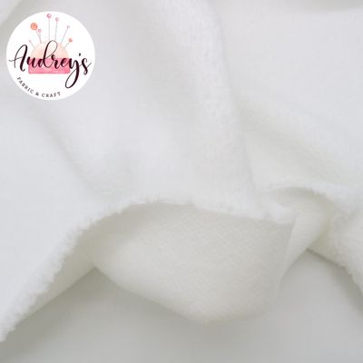 White | Sherpa Fleece Cuddle Plush Fleece | 155cm Wide