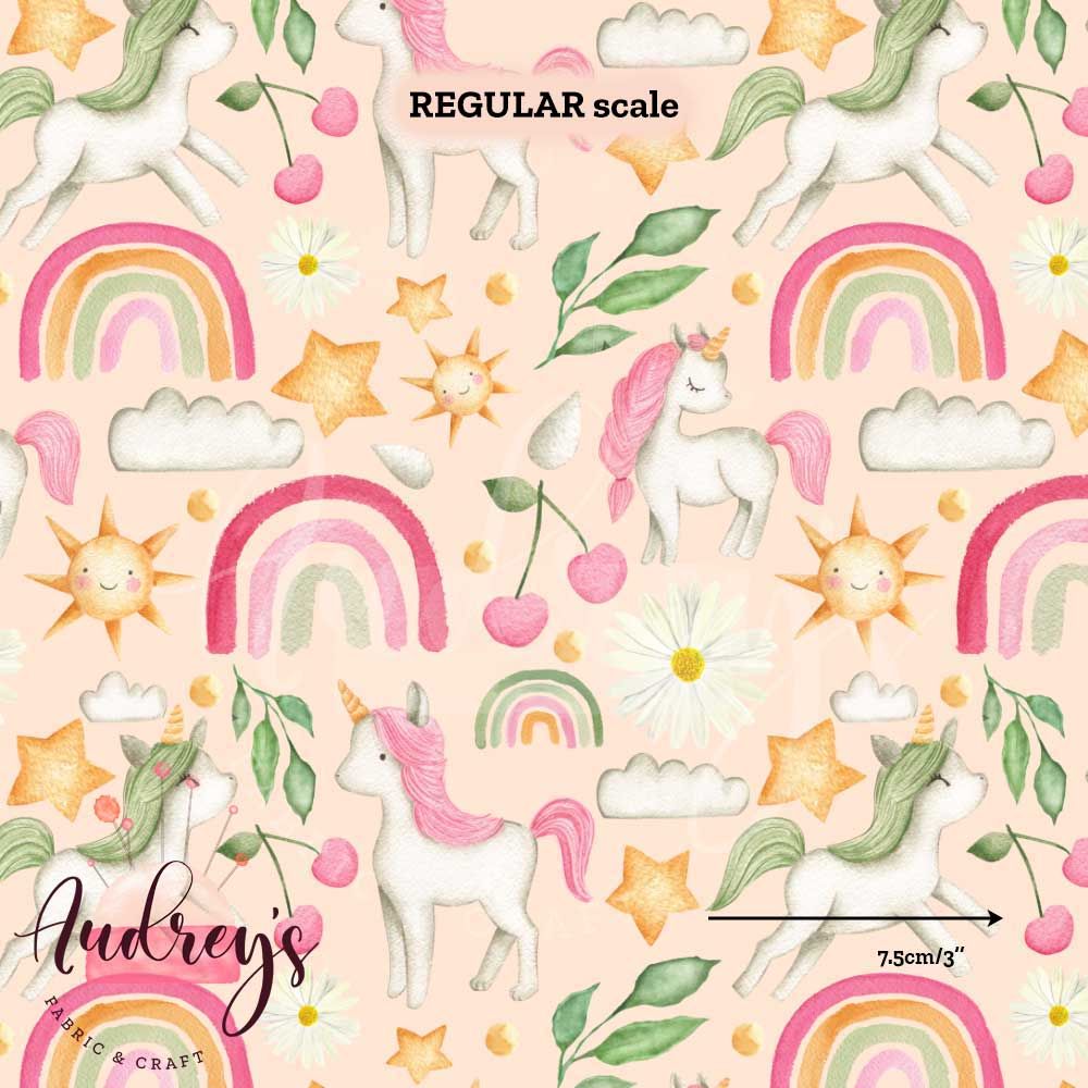 Unicorns &amp; Rainbows | Digital-Print Custom Cotton Woven | 145cm wide