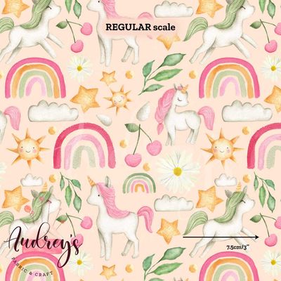 Unicorns &amp; Rainbows | Digital-Print Custom Cotton Woven | 145cm wide