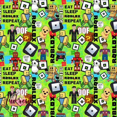Eat, Sleep, Roblox, Repeat | Digital-Print Custom Cotton Woven | 145cm wide