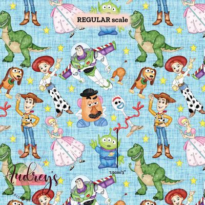 Toy Story on Linen | Digital-Print Custom Cotton Woven | 145cm wide