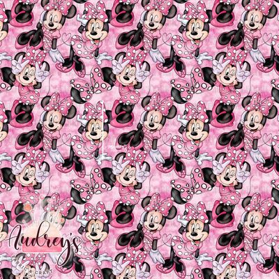 Minnie on Pink | Digital-Print Custom Cotton Woven | 145cm wide