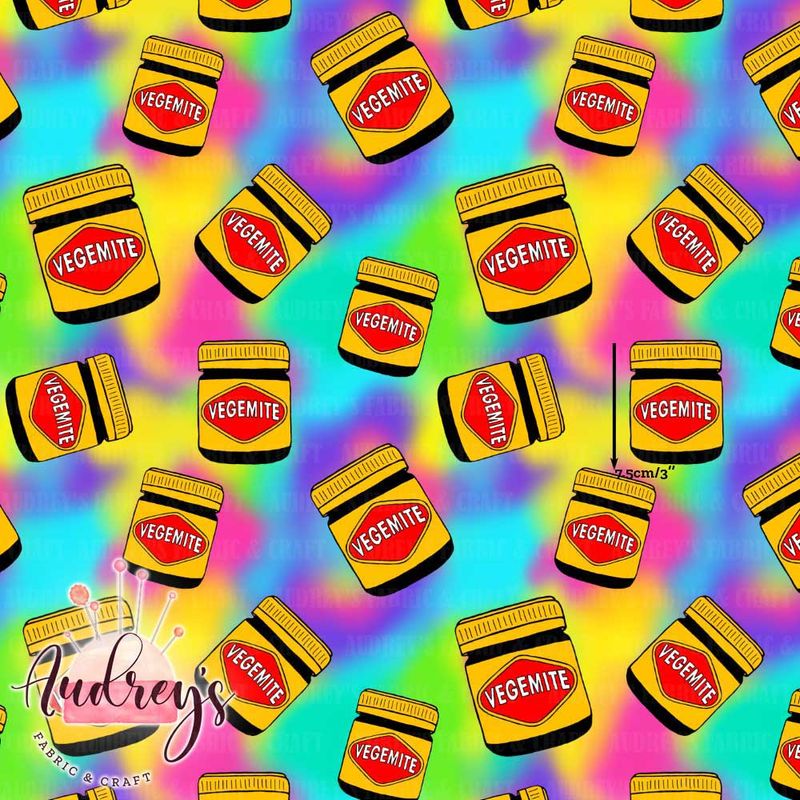 Vegemite Rainbow Toss | Digital-Print Custom Cotton Woven | 145cm wide