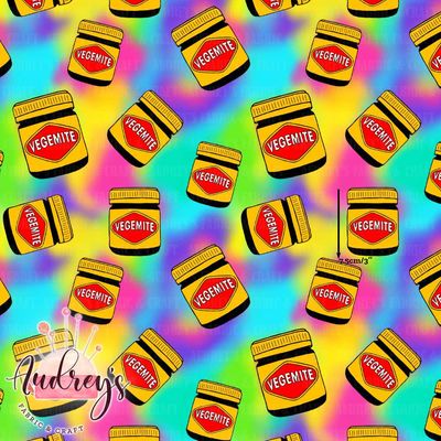 Vegemite Rainbow Toss | Digital-Print Custom Cotton Woven | 145cm wide