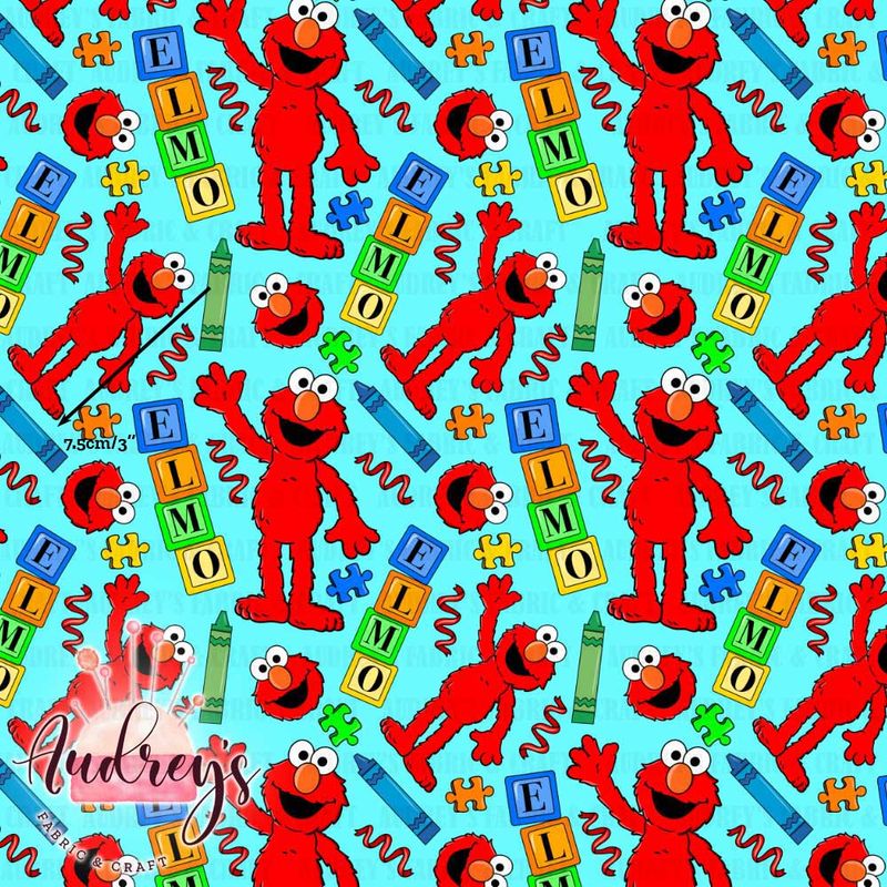 Elmo's ABCs | Digital-Print Custom Cotton Woven | 145cm wide