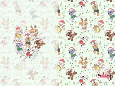 Santa Sack, Paw Patrol Xmas | Digital-Print Custom Cotton Woven | 145cm wide