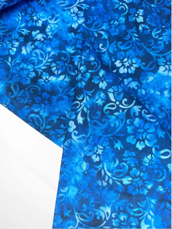 Floral Vines, Blue | Premium Quilting Cotton | 112cm wide
