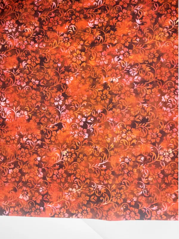 Floral Vines, Rust | Premium Quilting Cotton | 112cm wide