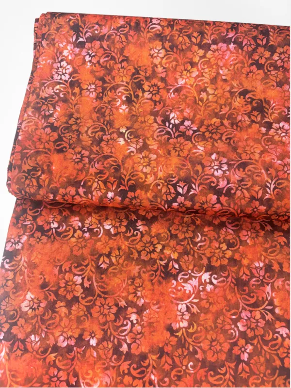 Floral Vines, Rust | Premium Quilting Cotton | 112cm wide