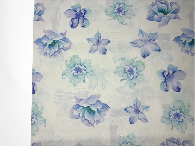 Watercolor Blue and Teal Floral | Premium Quilting Cotton | 112cm wide