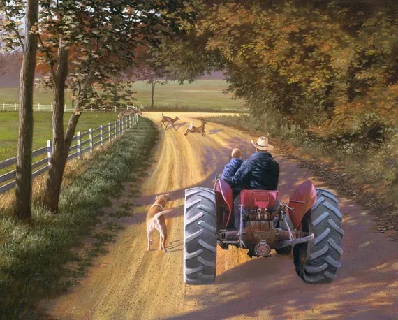 Memory Lane, Tractor Farm | Digital Print Quilting Cotton Panel