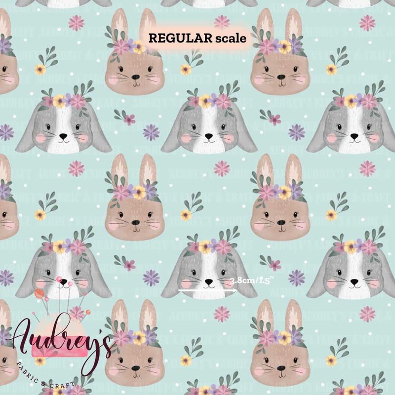 Rabbits | Digital-Print Custom Cotton Woven | 145cm wide